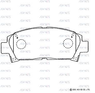 SN653P ADVICS Комплект тормозных колодок, дисковый тормоз