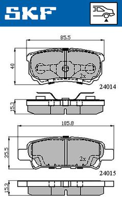 VKBP90416A SKF Комплект тормозных колодок, дисковый тормоз