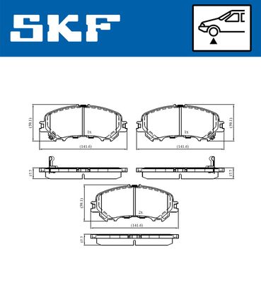 VKBP80108A SKF Комплект тормозных колодок, дисковый тормоз