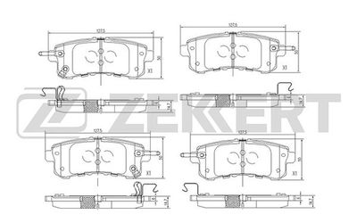 BS2523 ZEKKERT Комплект тормозных колодок, дисковый тормоз