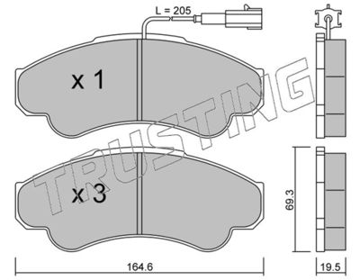 3350 TRUSTING Комплект тормозных колодок, дисковый тормоз