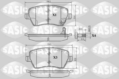 6214011 SASIC Комплект тормозных колодок, дисковый тормоз