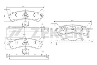 BS2105 ZEKKERT Комплект тормозных колодок, дисковый тормоз