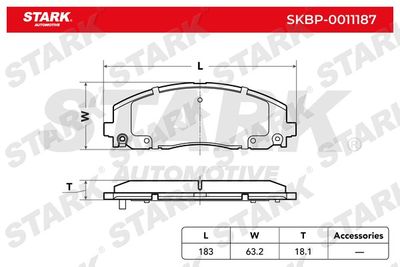 SKBP0011187 Stark Комплект тормозных колодок, дисковый тормоз