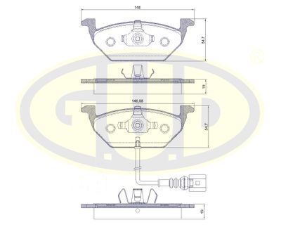 GBP880110 G.U.D. Комплект тормозных колодок, дисковый тормоз