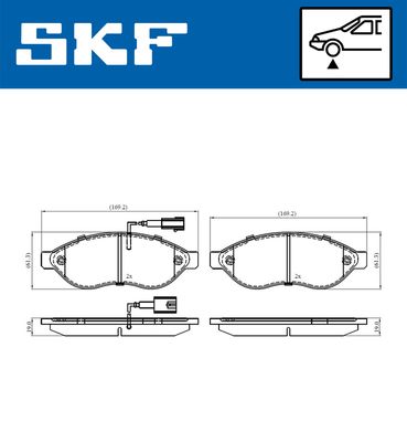 VKBP80009E SKF Комплект тормозных колодок, дисковый тормоз