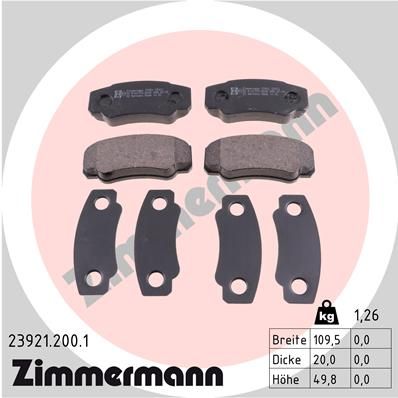 239212001 ZIMMERMANN Комплект тормозных колодок, дисковый тормоз