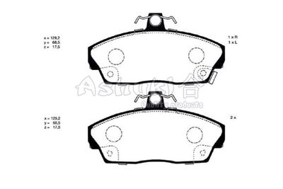 H02517 ASHUKI by Palidium Комплект тормозных колодок, дисковый тормоз