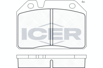 180091 ICER Комплект тормозных колодок, дисковый тормоз