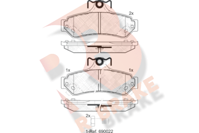 RB2078 R BRAKE Комплект тормозных колодок, дисковый тормоз