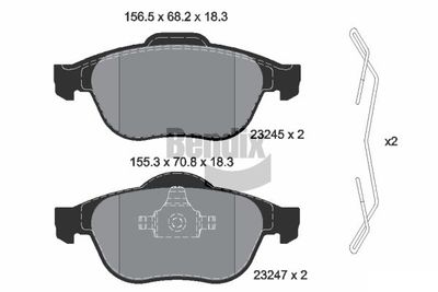 BPD1247 BENDIX Braking Комплект тормозных колодок, дисковый тормоз