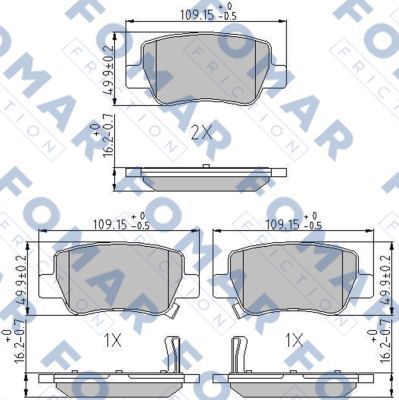 FO896881 FOMAR Friction Комплект тормозных колодок, дисковый тормоз