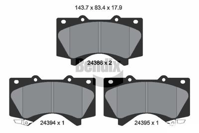 BPD2145 BENDIX Braking Комплект тормозных колодок, дисковый тормоз