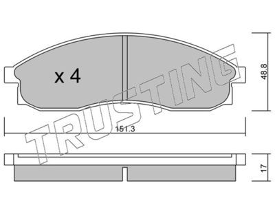 7560 TRUSTING Комплект тормозных колодок, дисковый тормоз