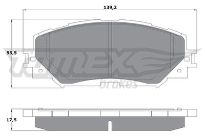 TX1472 TOMEX Brakes Комплект тормозных колодок, дисковый тормоз