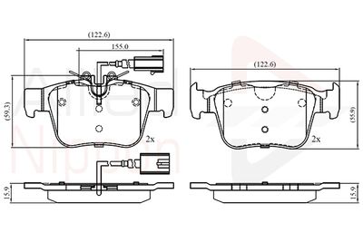 ADB12426 COMLINE Комплект тормозных колодок, дисковый тормоз