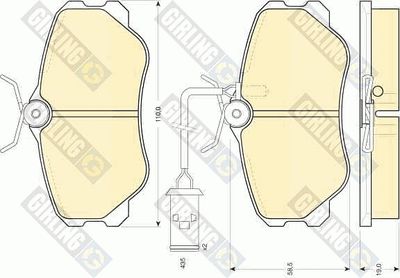 6108641 GIRLING Комплект тормозных колодок, дисковый тормоз