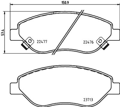 MDB3975 MINTEX Комплект тормозных колодок, дисковый тормоз