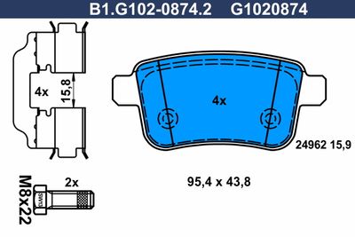 B1G10208742 GALFER Комплект тормозных колодок, дисковый тормоз