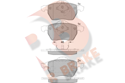 RB1767 R BRAKE Комплект тормозных колодок, дисковый тормоз