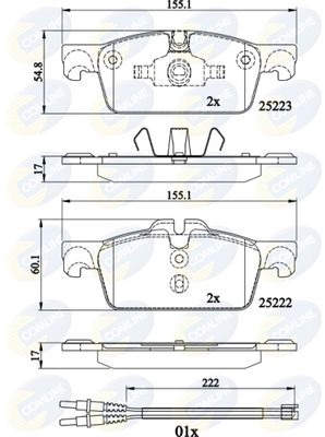 CBP22195 COMLINE Комплект тормозных колодок, дисковый тормоз