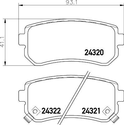 8DB355028411 HELLA Комплект тормозных колодок, дисковый тормоз