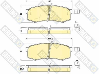 6131109 GIRLING Комплект тормозных колодок, дисковый тормоз