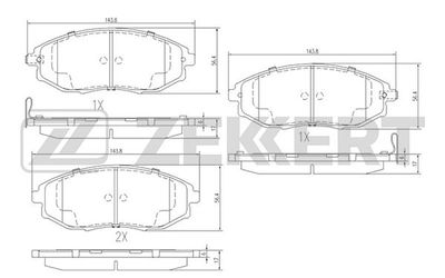 BS1313 ZEKKERT Комплект тормозных колодок, дисковый тормоз