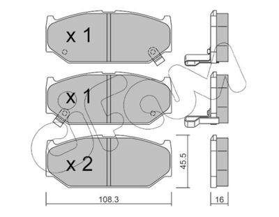 8228970 CIFAM Комплект тормозных колодок, дисковый тормоз