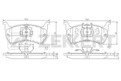 BS2527 ZEKKERT Комплект тормозных колодок, дисковый тормоз