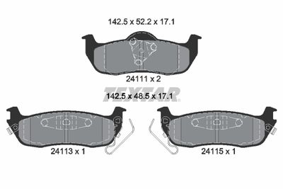 2411102 TEXTAR Комплект тормозных колодок, дисковый тормоз