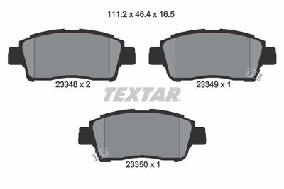 2334803 TEXTAR Комплект тормозных колодок, дисковый тормоз