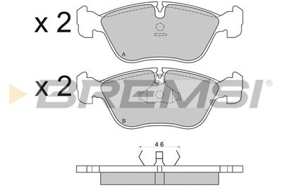 BP2559 BREMSI Комплект тормозных колодок, дисковый тормоз