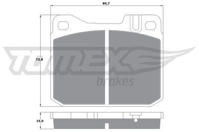 TX1022 TOMEX Brakes Комплект тормозных колодок, дисковый тормоз