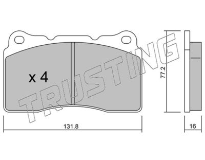 2971 TRUSTING Комплект тормозных колодок, дисковый тормоз