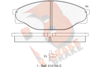 RB1010 R BRAKE Комплект тормозных колодок, дисковый тормоз