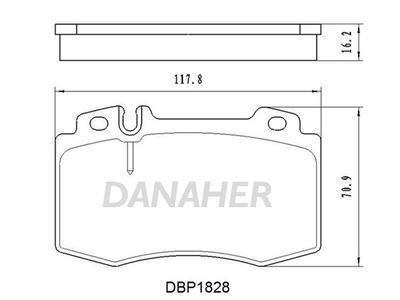 DBP1828 DANAHER Комплект тормозных колодок, дисковый тормоз