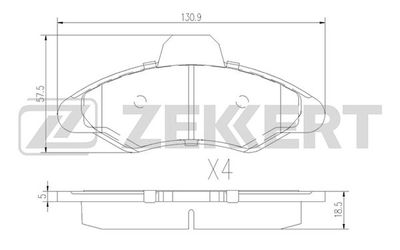 BS2999 ZEKKERT Комплект тормозных колодок, дисковый тормоз