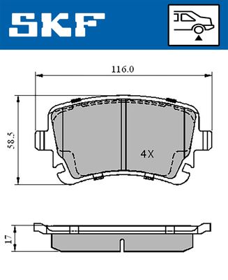 VKBP90221 SKF Комплект тормозных колодок, дисковый тормоз