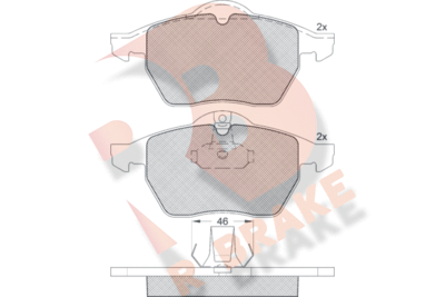 RB1128 R BRAKE Комплект тормозных колодок, дисковый тормоз