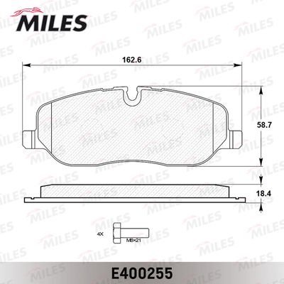 E400255 MILES Комплект тормозных колодок, дисковый тормоз