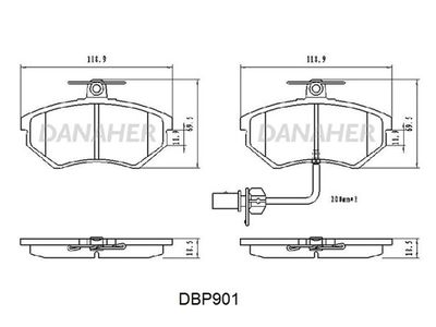 DBP901 DANAHER Комплект тормозных колодок, дисковый тормоз