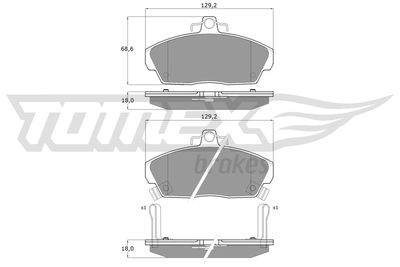 TX1151 TOMEX Brakes Комплект тормозных колодок, дисковый тормоз