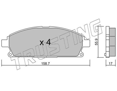 4210 TRUSTING Комплект тормозных колодок, дисковый тормоз