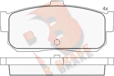 RB0876 R BRAKE Комплект тормозных колодок, дисковый тормоз