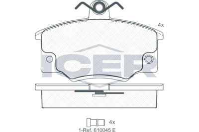 180397 ICER Комплект тормозных колодок, дисковый тормоз