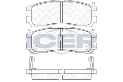 141192 ICER Комплект тормозных колодок, дисковый тормоз