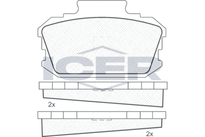 180095 ICER Комплект тормозных колодок, дисковый тормоз