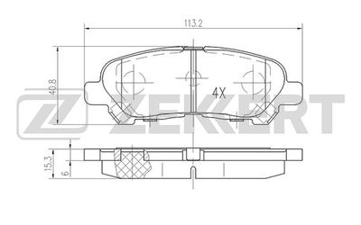 BS1877 ZEKKERT Комплект тормозных колодок, дисковый тормоз