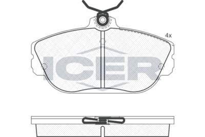181506 ICER Комплект тормозных колодок, дисковый тормоз